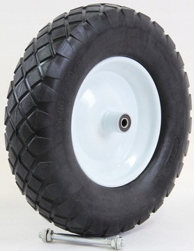 KOŁO 4.00-8 PU DO TACZKI BEZDĘTKOWE CZARNE z osią