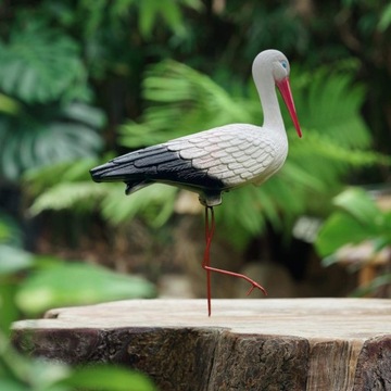 САДОВЫЙ АИСТ, СТОЯЩАЯ САДОВАЯ ФИГУРКА, БОЛЬШАЯ ПРИКЛЕЧЕННАЯ ПТИЦА