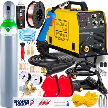 SPAWARKA INWERTEROWA MAGNUM MIG 200W MMA IGBT ALU 230V 180A LUTOSPAWANIE