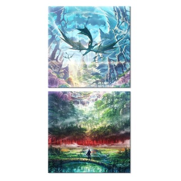 Obraz na płótnie Fantasy World Dragon 40x82 cm