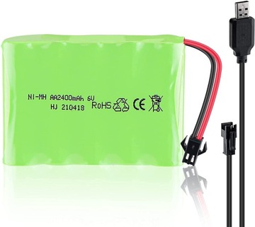 Ni-MH AA 6V 2400 mAh akumulator sm-2P RC USB