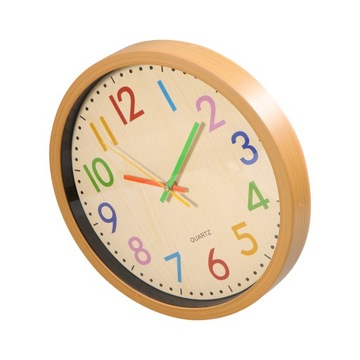 12-calowy cichy kolorowy zegar ścienny dla dzieci