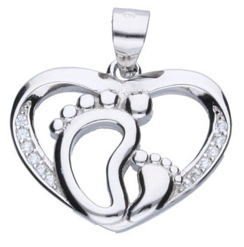 КУЛОН ДЛЯ НОГ СЕРДЦЕ, СЕРЕБРЯНАЯ ГРАВИРОВКА