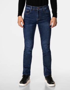 Spodnie Jeansowe Męskie Granatowe Texasy Dżinsy BIG MORE JEANS N27 W40 L32