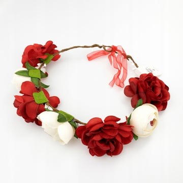 ВЕНОК с красными и белыми цветами для Фана