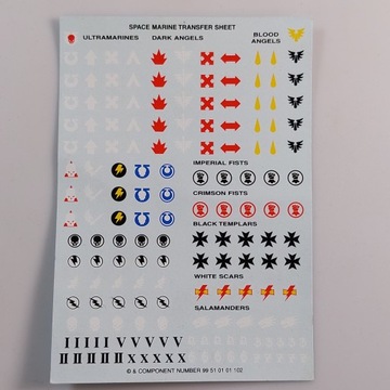 Space Marine Transfer Sheet Kalkomanie