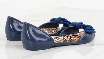 BALERINKI GRANATOWE GUMOWE DAMSKIE KLAPKI 37