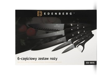 СОВРЕМЕННЫЙ НАБОР КУХОННЫХ НОЖЕЙ 3+1 EDENBERG, ЧЕРНЫЙ EDENBERG 9814
