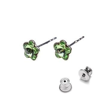 Srebrne kolczyki z kr. Swarovski kwiatek 6mm PER