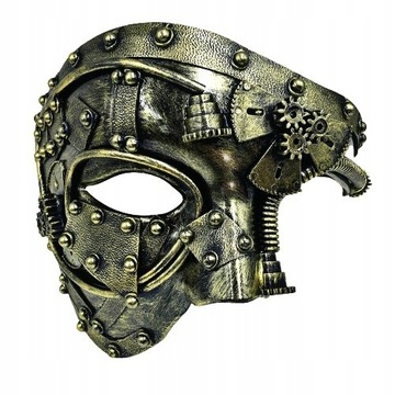 Maska STEAMPUNK SILVER BAL MASKOWY MASKARADA ROBOT