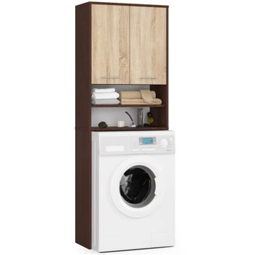 Szafka nad pralkę 180 cm 4 półki wenge dąb sonoma