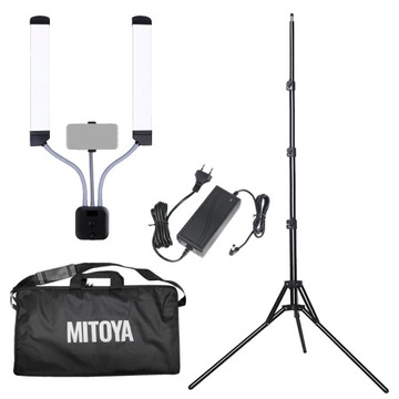 LAMPA KOSMETYCZNA MITOYA LED 2w1 40W Z ELASTYCZNYMI RAMIONAMI I STATYWEM