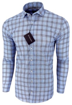 Koszula męska w kratkę Di Selentino SLIM FIT 100% Bawełna 40 / M