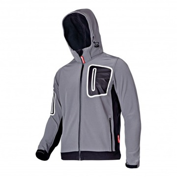 KURTKA SOFTSHELL Z KAPT., SZARA, ROZM. XL, CE, LAH