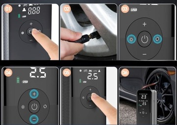 Беспроводной электрический компрессорный насос с функцией Powerbank