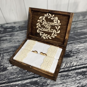ДЕРЕВЯННАЯ Шкатулка для обручальных колец в деревенском стиле