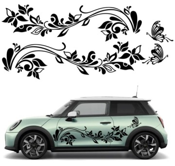 2x NAKLEJKA Grafika na samochód MINI MOTYW KWIATOWY Roślinny Flowers