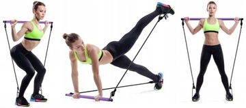 Упражнение со штангой Эспандеры Pilates Yoga Fit