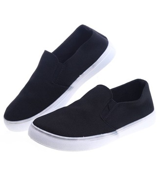 Czarne damskie wsuwane tenisówki trampki slip on buty 13638 38