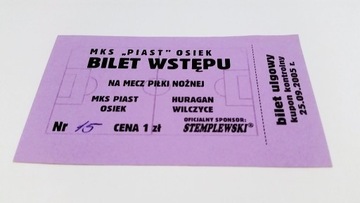 bilet PIAST Osiek - HURAGAN Wilczyce (woj. święt.)