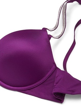 Komplet biustonosz i stringi Victoria's Secret push-up cyrkonie 70C/S