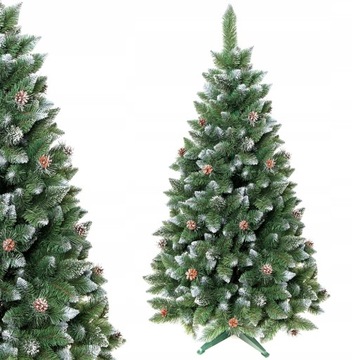 CHOINKA SZTUCZNA OŚNIEŻONA Z SZYSZKAMI DIAMENTOWA 90 cm