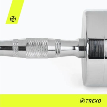Hantle chromowane TREXO 2x8 kg srebrny 8 kg STALOWE WSZECHSTRONNE KOMAKTOWE