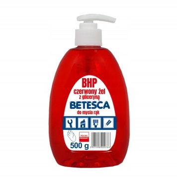 żel z gliceryną do mycia rąk BHP czerwony