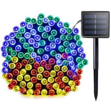 LAMPKI SOLARNE CHOINKOWE OGRODOWE GIRLANDA ŚWIETLNA WODOODPORNA 100 LED 12M