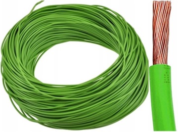 Przewód linka kabel jednożyłowy LGY 1,5 1,5mm 1,5mm2 zielony 1x1,5 1m
