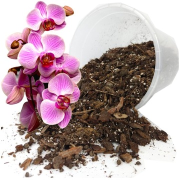 PODŁOŻE ZIEMIA DO STORCZYKÓW ORCHIDEI 5L: kora,kokos,perlit,nawóz, keramzyt