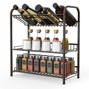 KITCHEN shelf for spices metal black stand