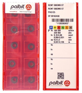 PŁYTKI RCMT 0803MO-ST PHG125 FI8 8mm R4 PŁYTKA PALBIT DO STALI STAL