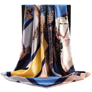 2023 New Design 90*90cm Elegant Silk Scarf Square