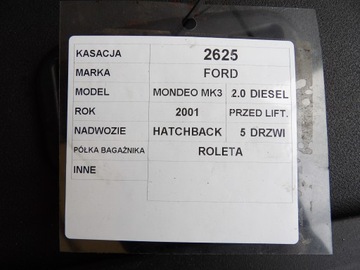 FORD MONDEO MK3 ROLETA KUFRU
