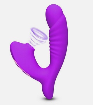 stymulator ssania łechtaczki wibrator w kształcie penisa fioletowy
