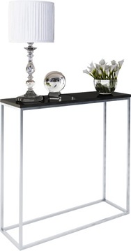 Nowoczesna Konsola Toaletka Przedpokój Loft 80x30x80 Srebrna+Czarny Połysk