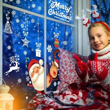 НАКЛЕЙКИ НА ОКНА 192 ШТ. РОЖДЕСТВЕНСКИЕ УКРАШЕНИЯ БОЛЬШОЙ НАБОР