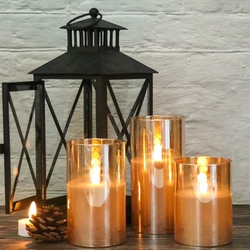 3 СВЕЧИ, ДЕКОРАТИВНЫЕ СВЕЧИ СВЕТОДИОДНЫЕ, ПОЗОЛОЧЕННОЕ СТЕКЛО, ДЕКОРАТИВНЫЕ, ДЕКОРАТИВНЫЕ РОЖДЕСТВЕНСКИЕ СВЕЧИ