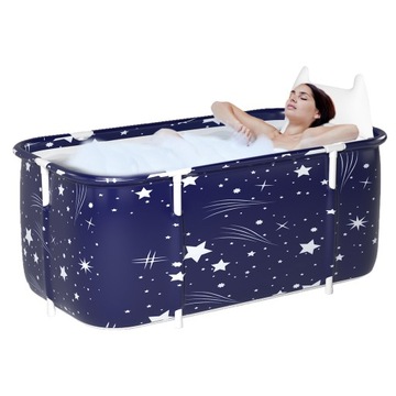 Wanna Przenośna SPA Rodzinna 140*60 cm PVC Błękit Rozgwieżdżonego Nieba