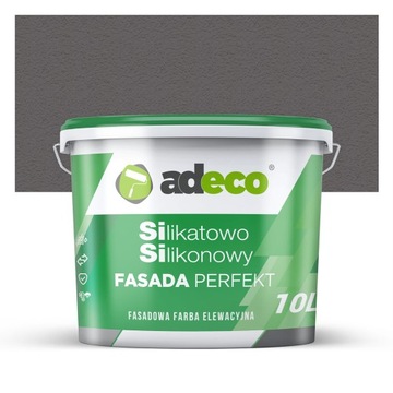 Farba Elewacja Silikatowo Silikonowa fasada kolor 8-1-6 CIEMNY SZARY 10l