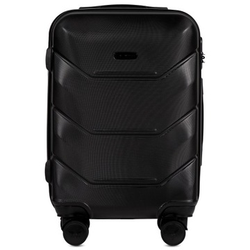 WINGS WALIZKA KABINOWA CZARNA 35L 148 PEACOCK BLACK 4 KÓŁKA ABS+