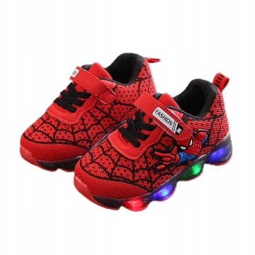 BUTY z podświetleniem LED Spiderman roz 21-36