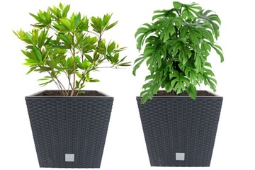 ДЕКОРАТИВНЫЙ ЦВЕТОЧНЫЙ ГОРШОК СО ВСТАВКОЙ ДЛЯ ДОМАШНЕГО САДА на террасе ЦВЕТОЧНЫЙ ГОРШОК антрацитовый, внешний.