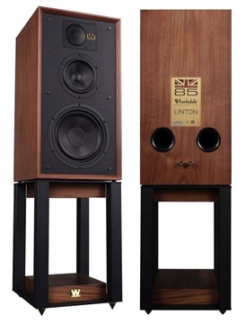 WHARFEDALE LINTON POWRÓT LEGENDY WALNUT ORZECH + STANDY = WSPANIAŁY ZESTAW