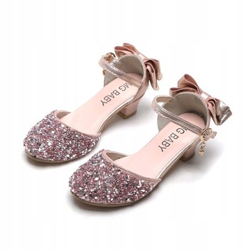 BUTY BUCIKI NA OBCASIE DLA KSIĘŻNICZKI dziewczęce