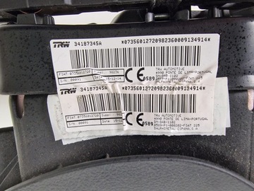 FIAT FIORINO 2015 ULOŽENÍ ŘIDIČE AIRBAG 07356012720