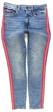 ZARA spodnie damskie jeans rurki SKINNY lampasy blue 38/40