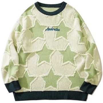 Vintage Five Pointed Star Sweater For Men Winter R