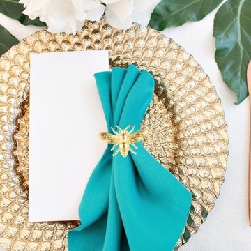 6 SZT. UCHWYTÓW NA SERWETKI W KSZTAŁCIE PSZCZOŁY METALOWE KÓŁKA NA SERWETKI